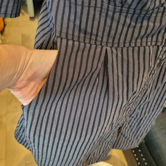 striped Ruffle Button-Up Dress - Picture 4 of 5